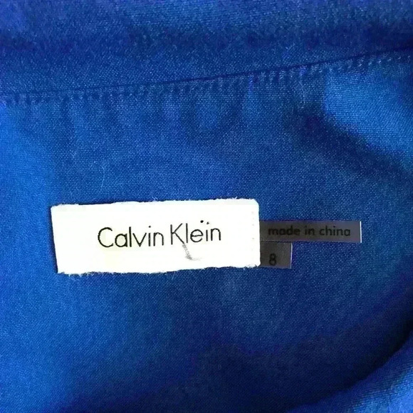 Calvin Klein Royal Blue Sleeveless Ruffle Dress - Picture 6 of 8